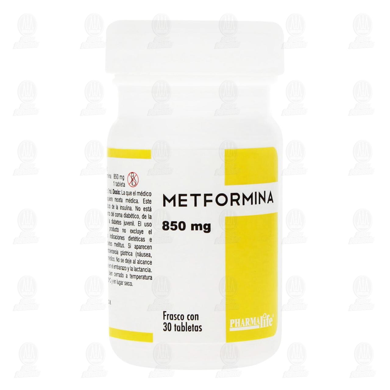 Metformina 850 mg, 30 Tabletas Pharmalife. image number 0