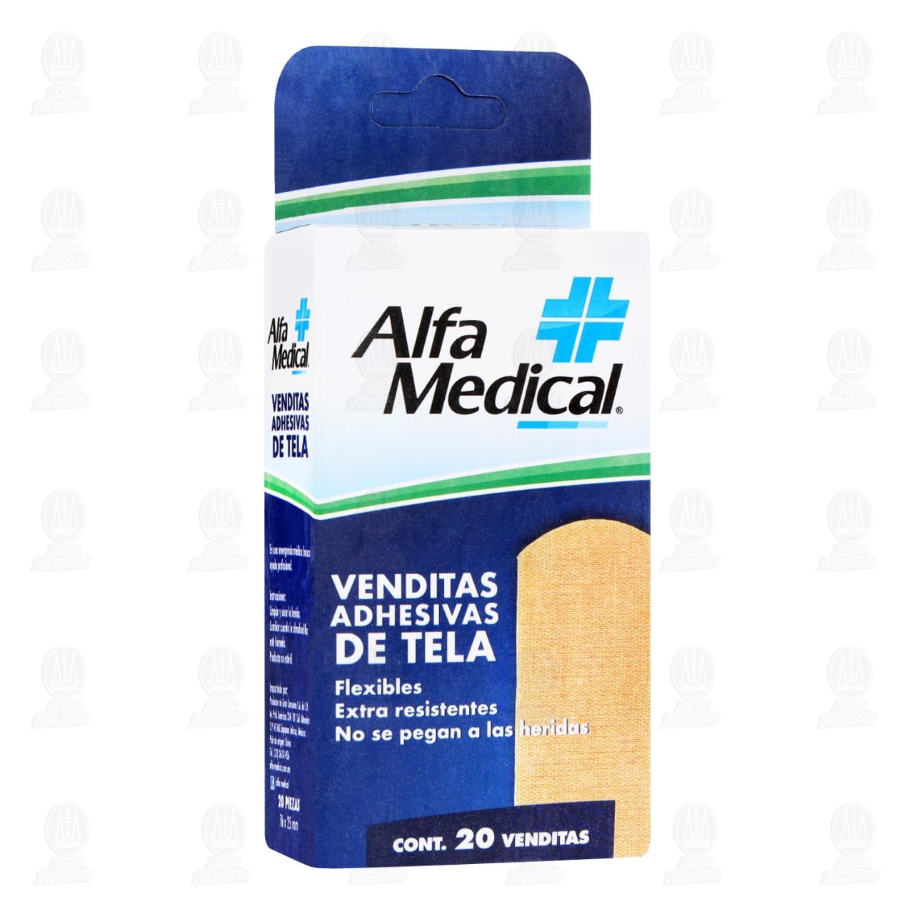 Venditas Adhesivas de Tela Alfa Medical, 20 pzas. image number 0