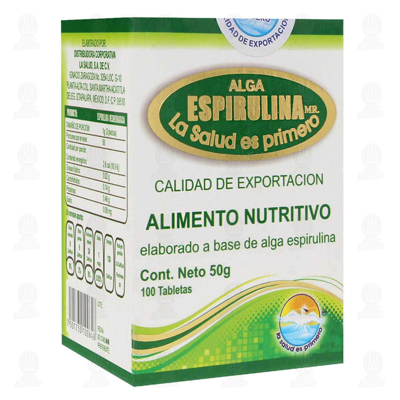 Alga Espirulina 50 gr, 100 Tabletas.