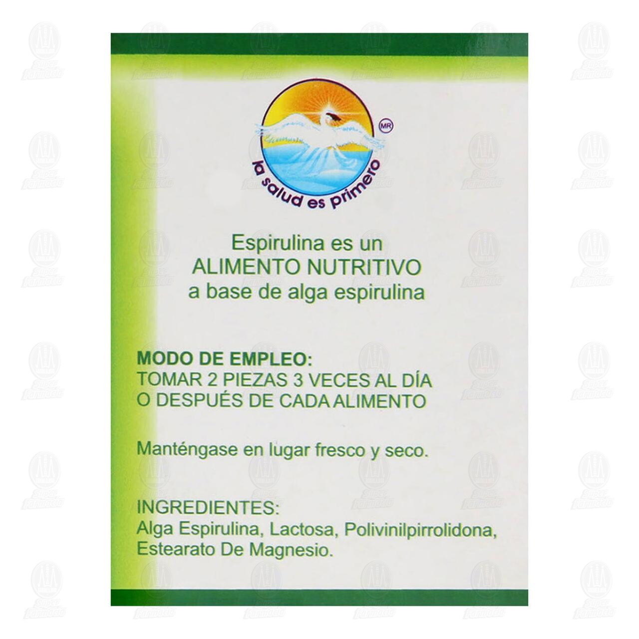 Alga Espirulina 50 gr, 100 Tabletas. image number 2