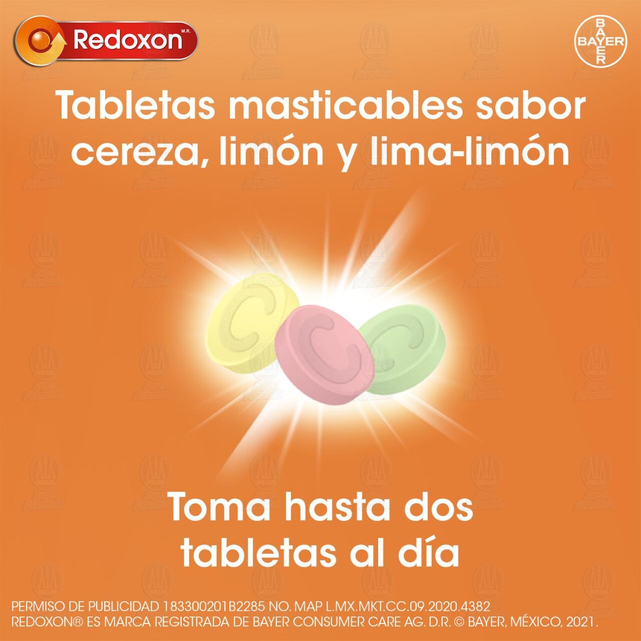 Redoxon Infantil 100 mg Vitamina C, 100 Tabletas Masticables. image number 3