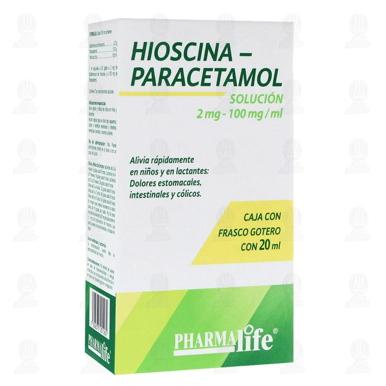 Hioscina/Paracetamol 2mg-100mg/ml Gotas, 20 ml Pharmalife. image number 0