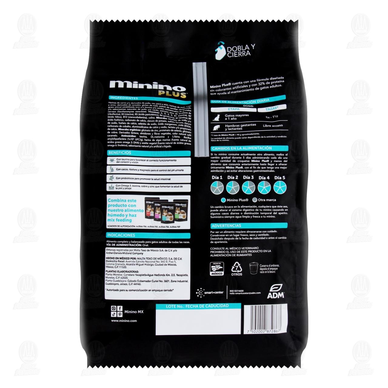 Croquetas Minino Plus para Gatos Adultos Sabor Pollo, Res, Pavo y At&uacute;n, 1.3 kg. image number 1