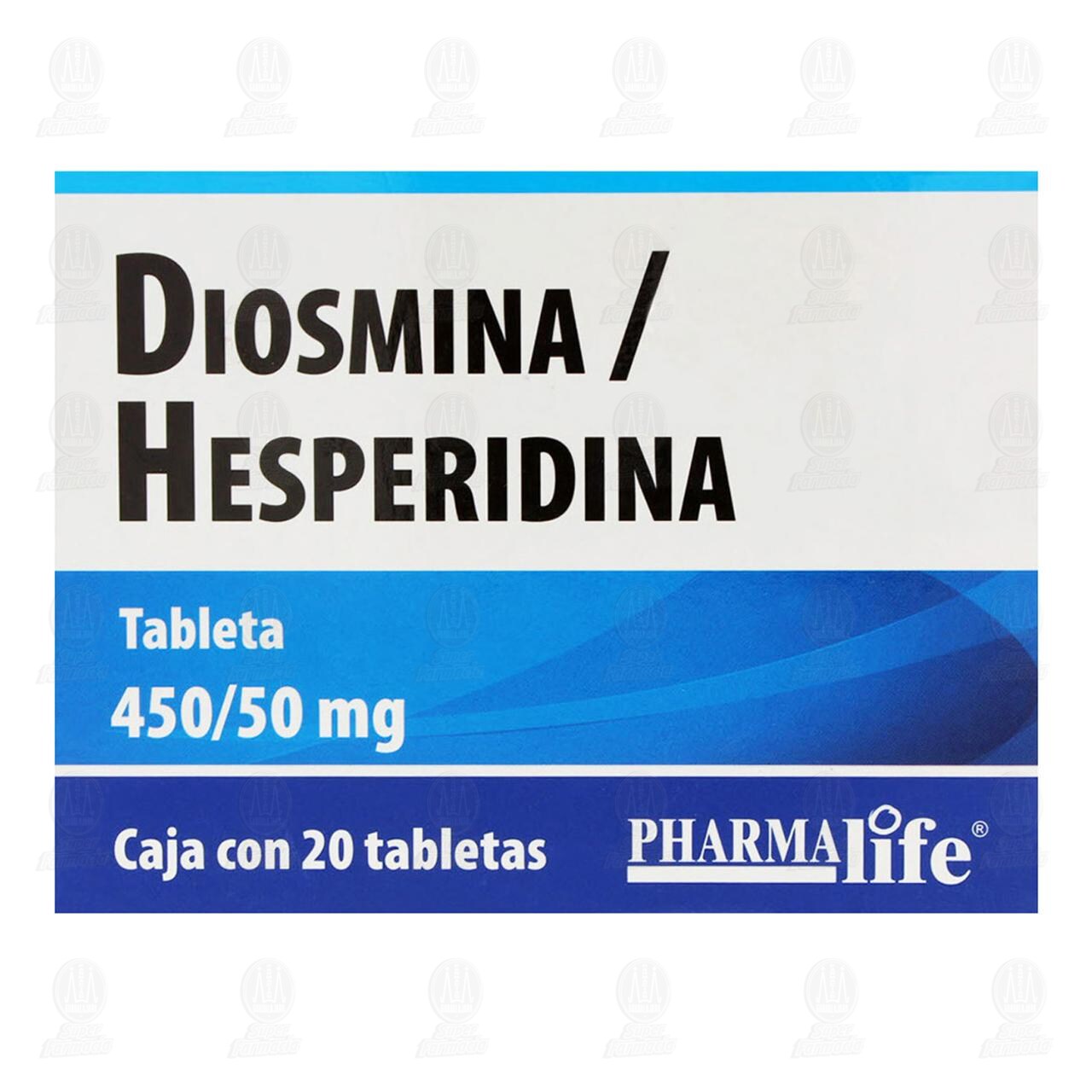 Diosmina/Hesperidina 450mg/50mg, 20 Tabletas Pharmalife. image number 1