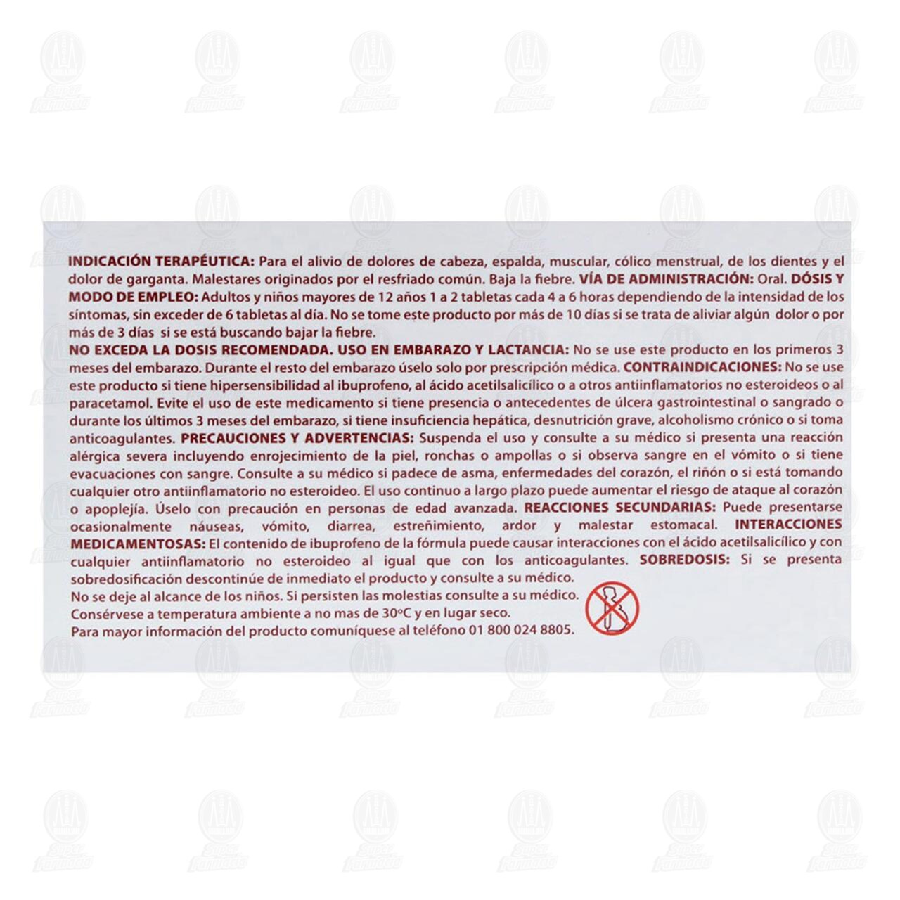 Paracetamol/Ibuprofeno 325mg/200mg, 20 Tabletas Pharmalife. image number 2