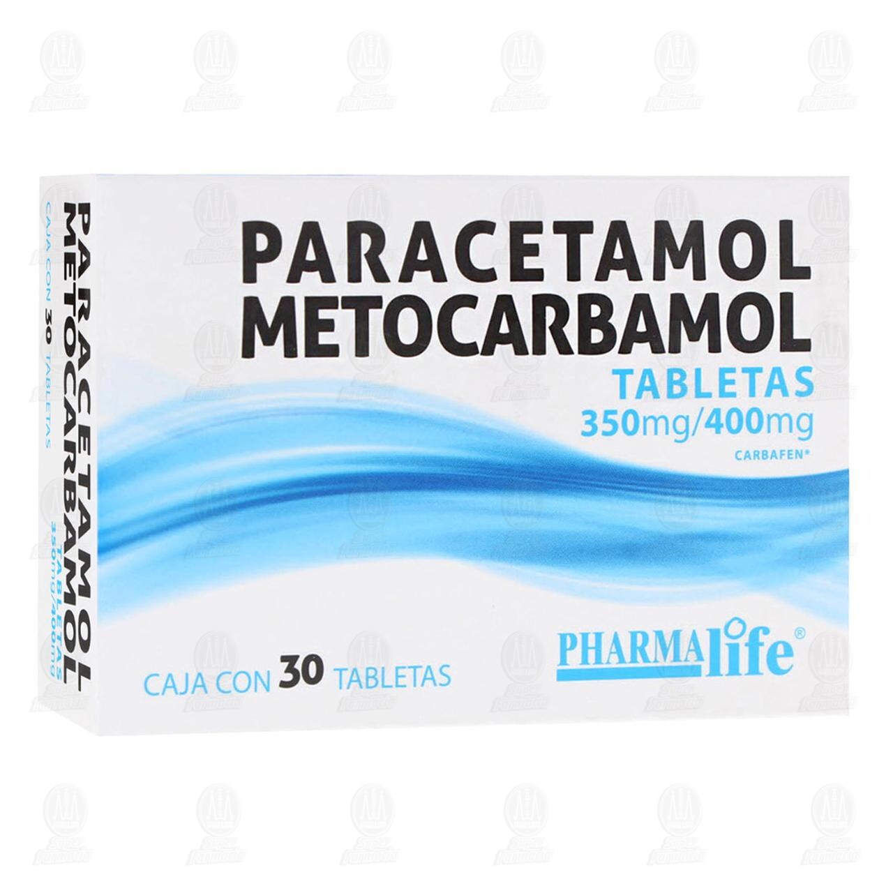 Paracetamol/Metocarbamol 350mg/400mg, 30 Tabletas Pharmalife. image number 0