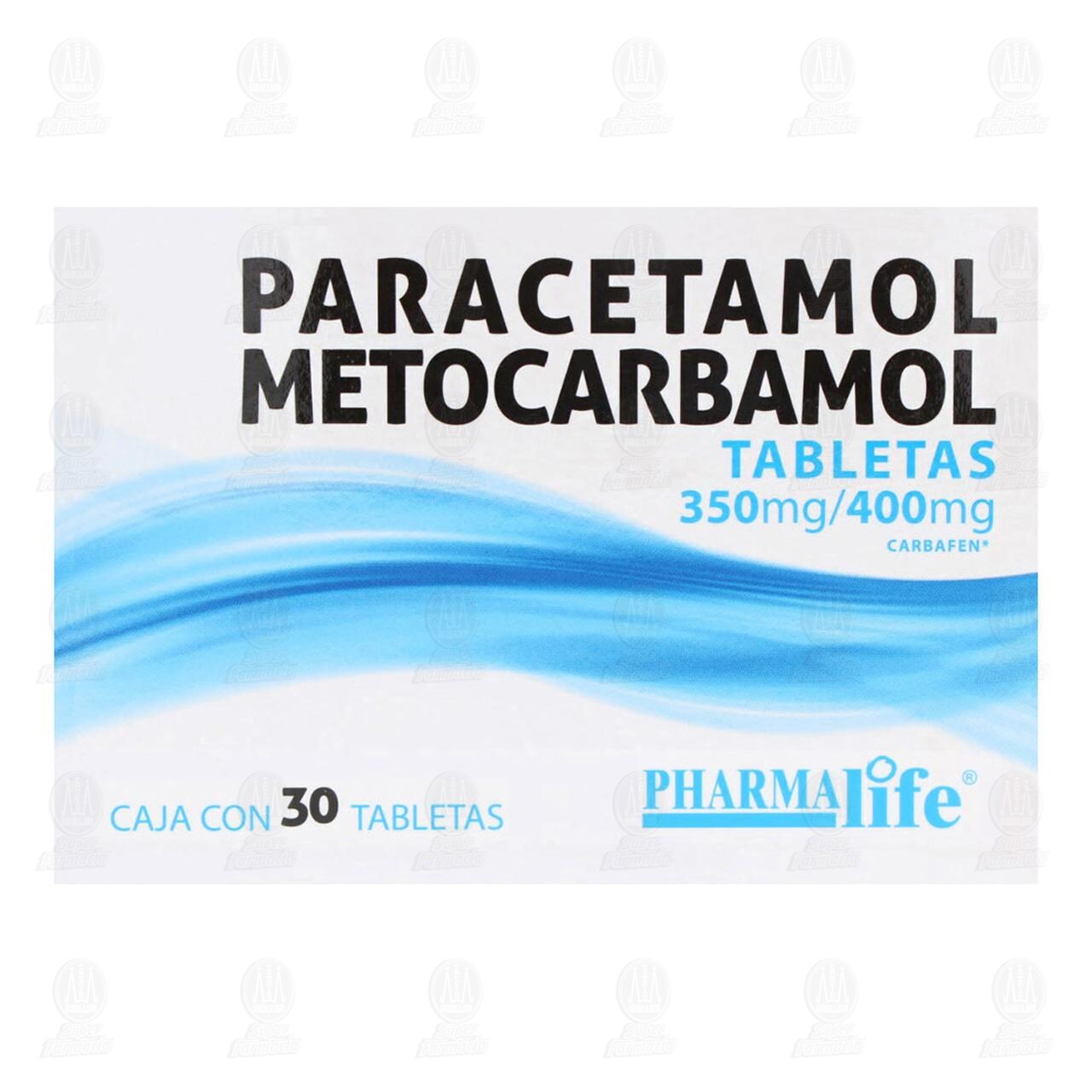 Paracetamol/Metocarbamol 350mg/400mg, 30 Tabletas Pharmalife. image number 1