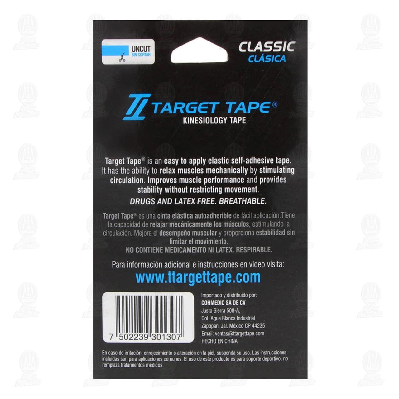 Venda Kinesiol&oacute;gica Target Tape 5cm x 4m Color Cian, 1 pz. image number 2