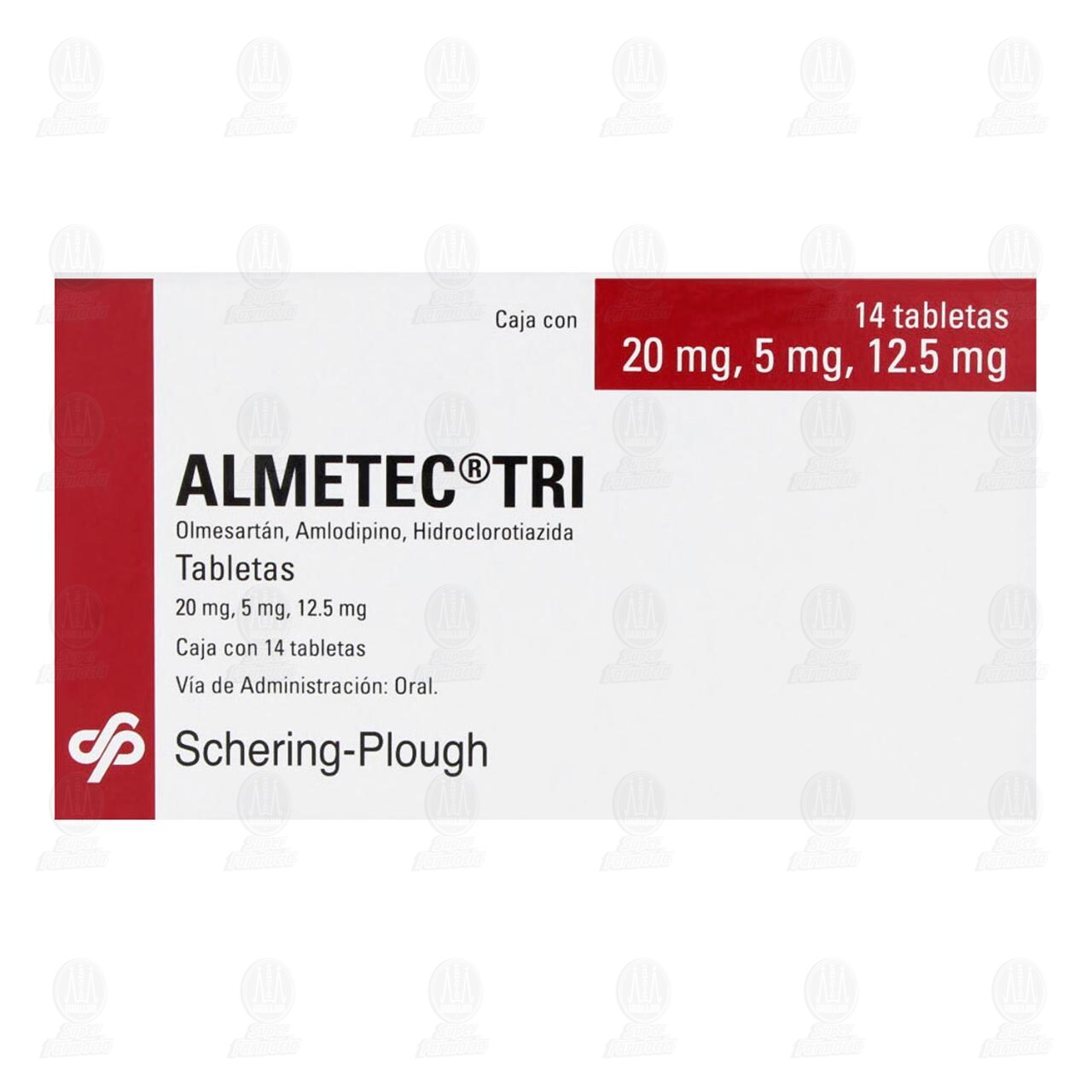 Almetec Tri 20mg/5mg/12.5mg, 14 Tabletas. image number 1