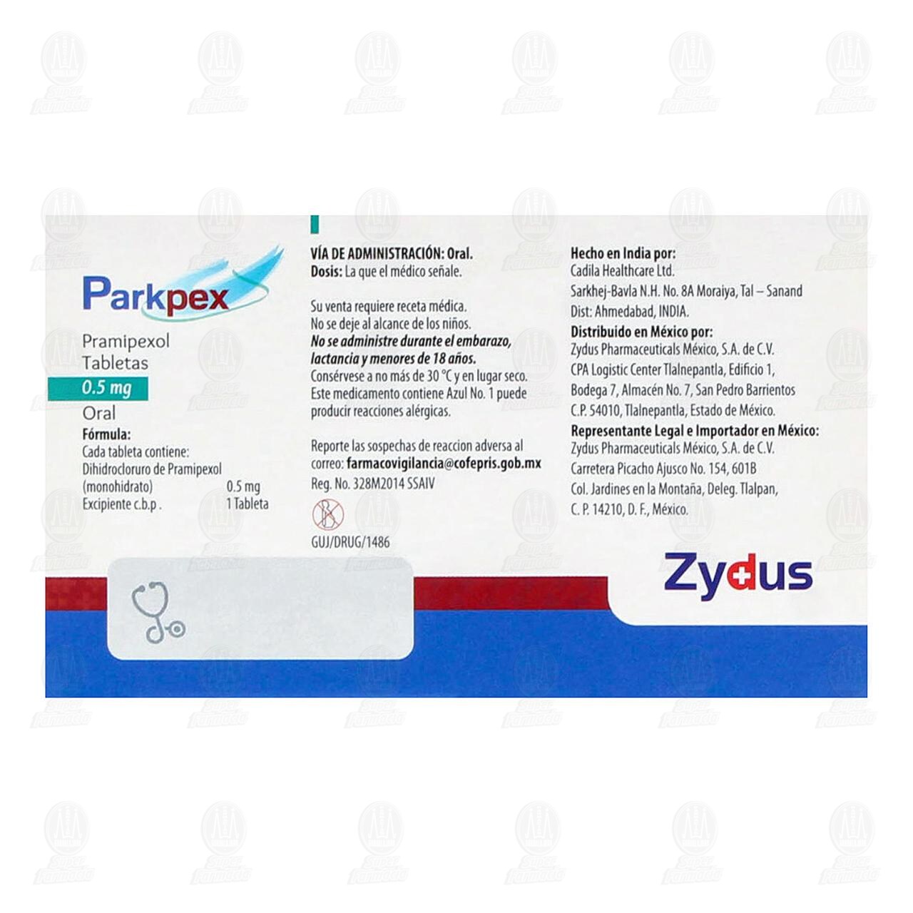 Parkpex 0.5 mg, 30 Tabletas. image number 2