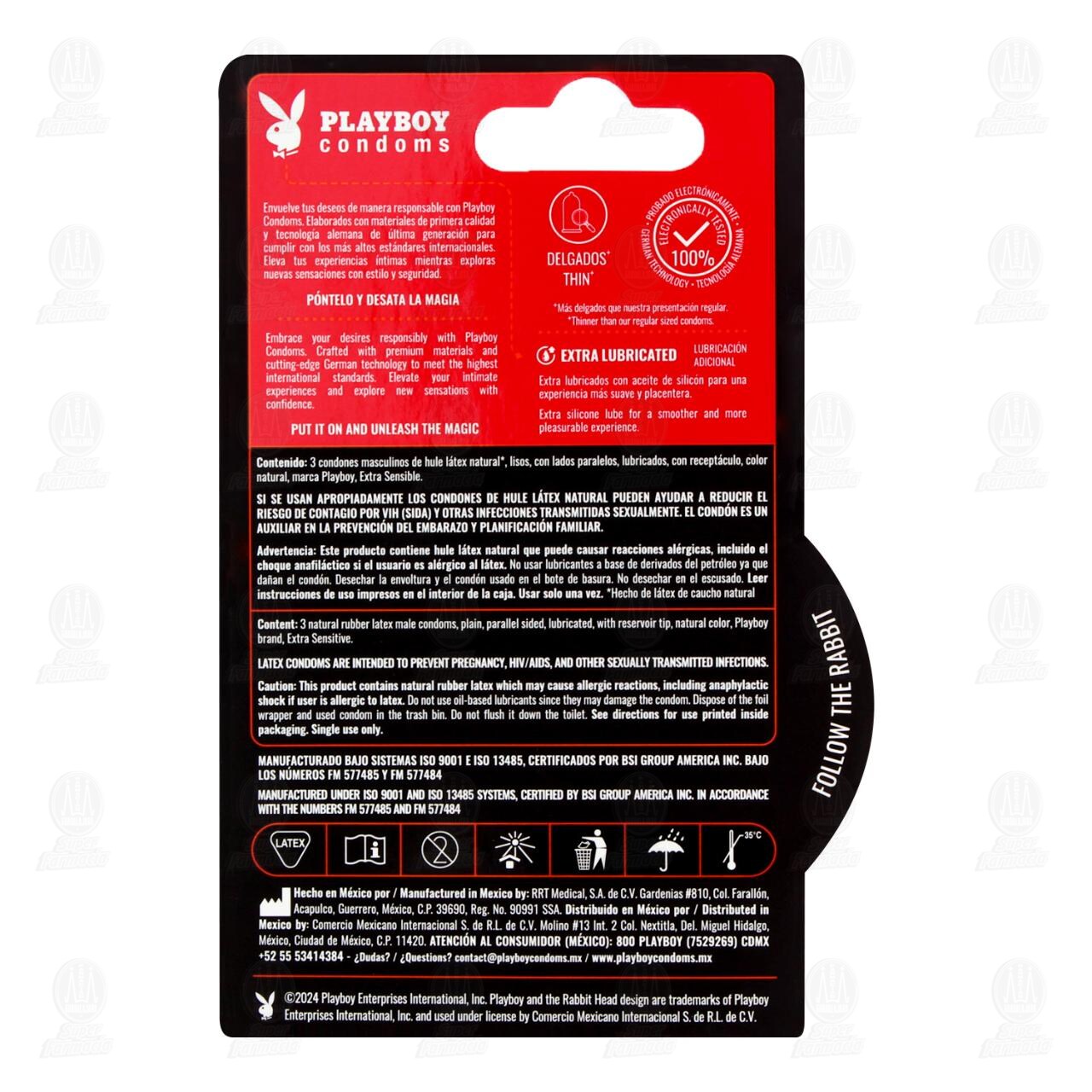 Playboy Extra Sensitive Cond&oacute;n, 3 pzas. image number 2