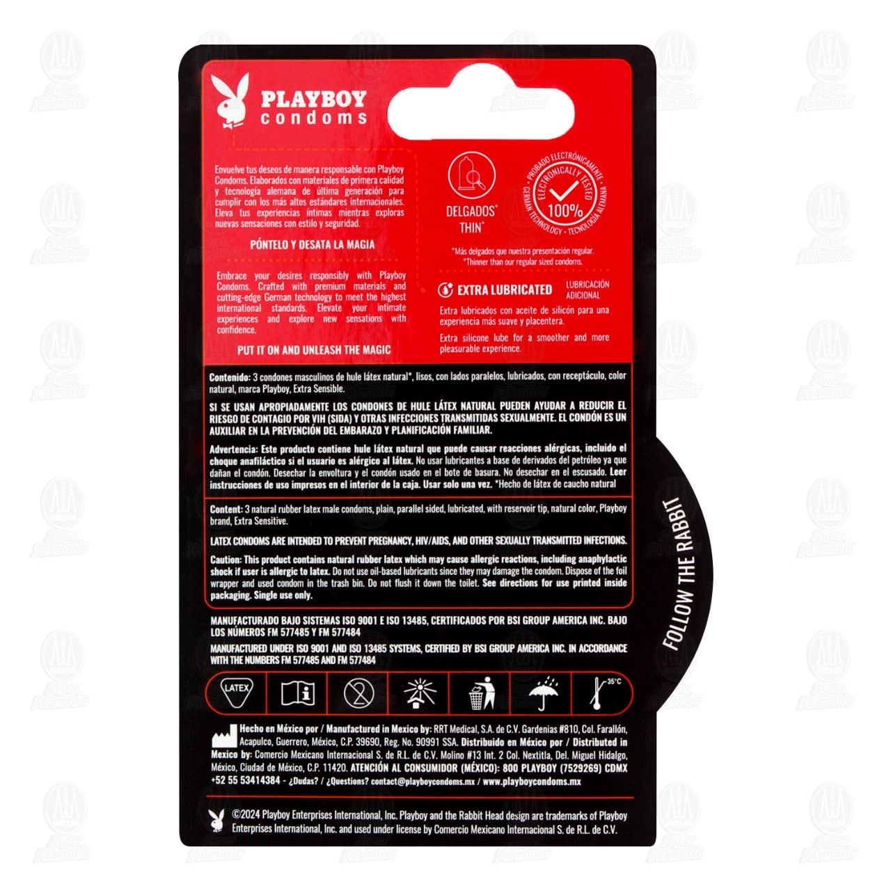 Playboy Extra Sensitive Cond&oacute;n, 3 pzas. image number 2