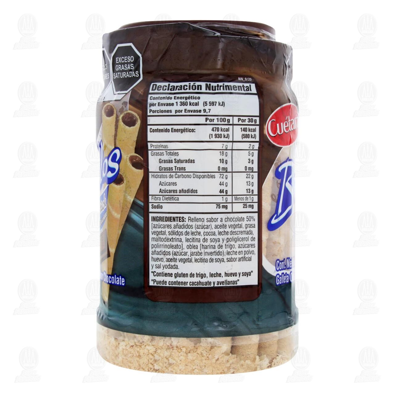 Barquillos Cu&eacute;tara con Relleno Sabor Chocolate, 290 gr. image number 2