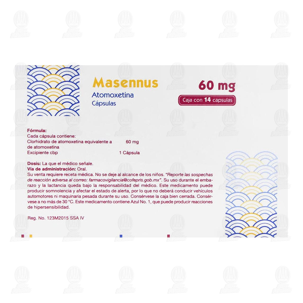 Masennus 60 mg, 14 C&aacute;psulas. image number 2