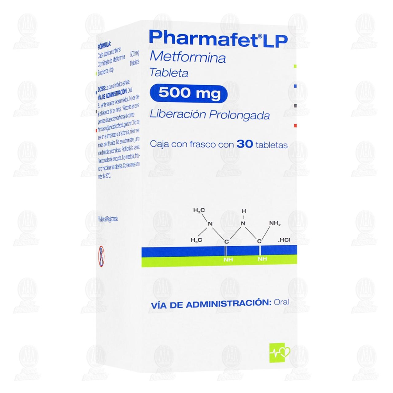 Pharmafet LP 500 mg, 30 Tabletas. image number 0