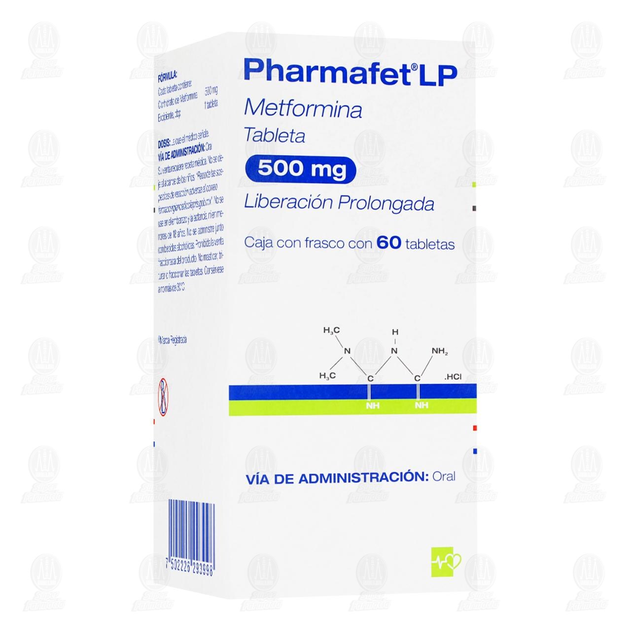 Pharmafet LP 500 mg, 60 Tabletas. image number 0