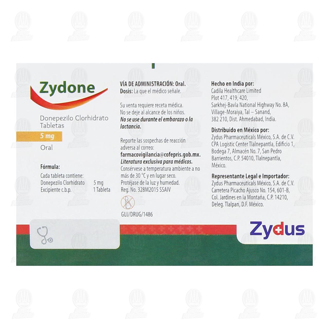 Zydone 5 mg, 28 Tabletas. image number 2