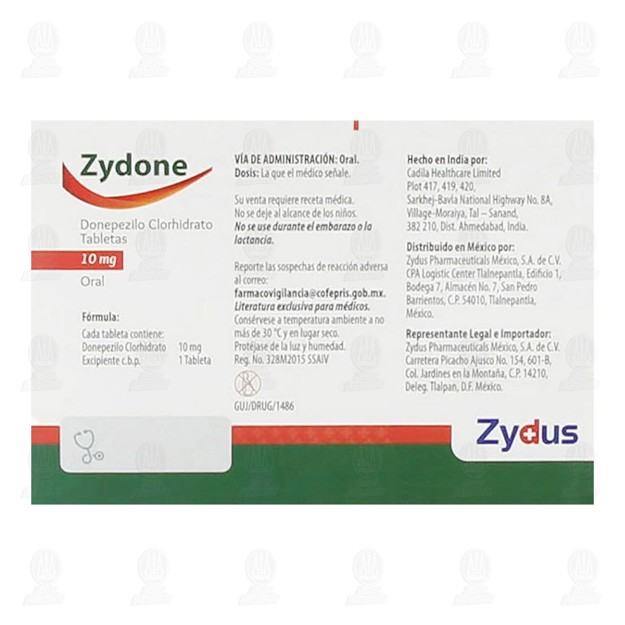 Zydone 10 mg, 28 Tabletas. image number 2