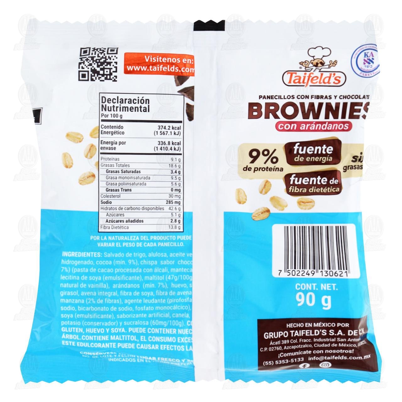 Brownies Taifeld's con Ar&aacute;ndanos y Cocoa, 90 gr. image number 1