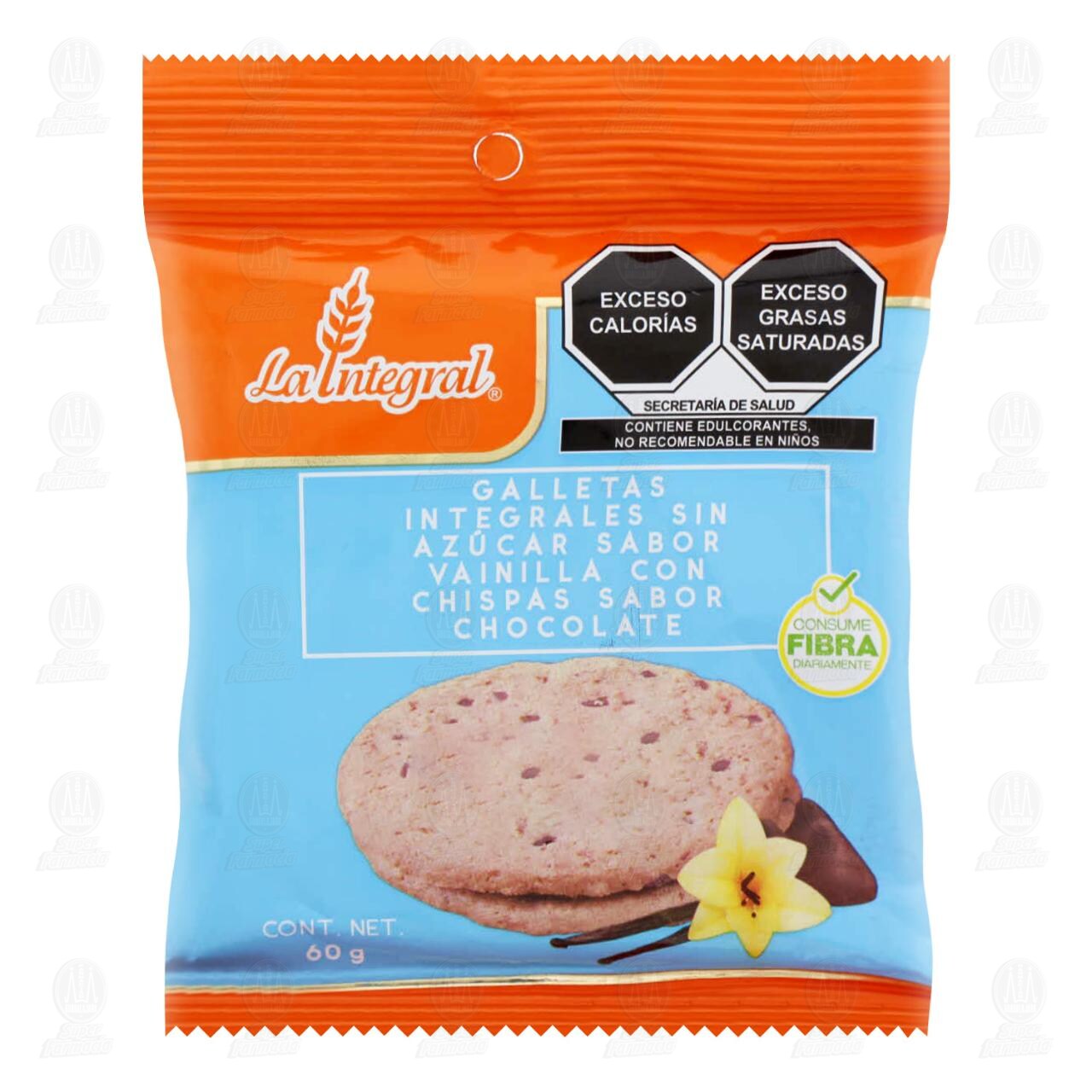 Galletas La Integral Sin Azúcar Sabor Vainilla, 60 gr. image number 0