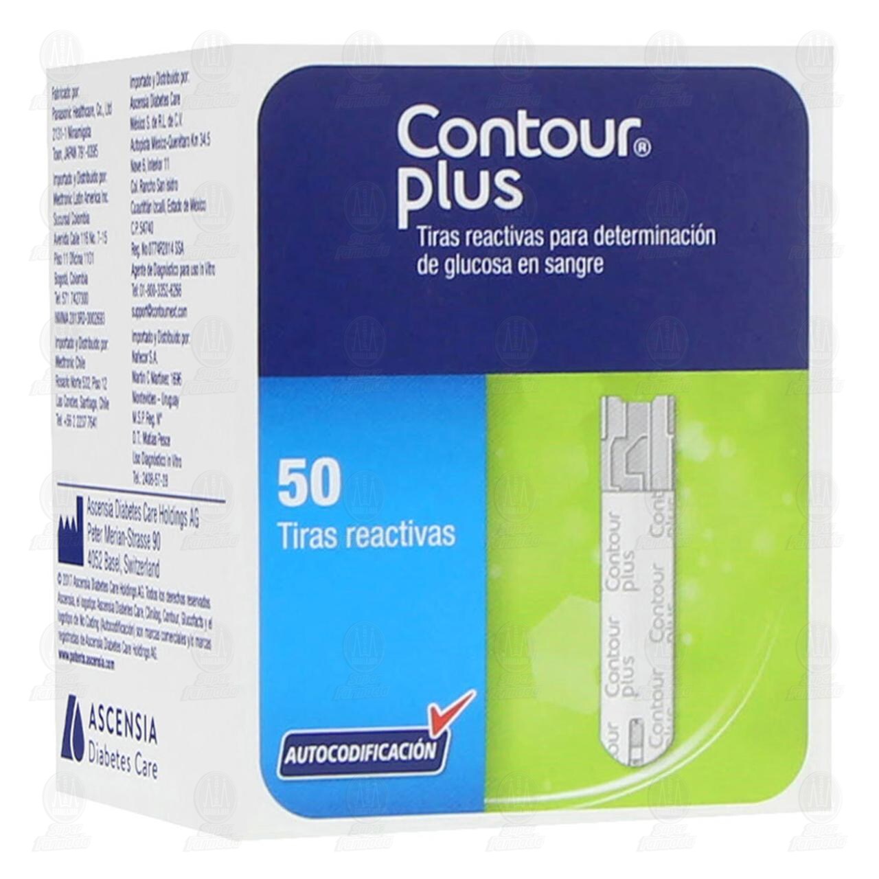 Contour Plus Tiras Reactivas para Determinación de Glucosa en Sangre, 50 pzas.