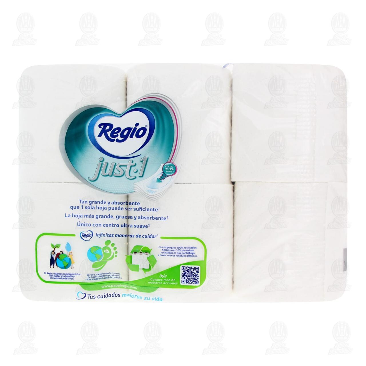 Papel Higi&eacute;nico Regio Just.1, 6 pzas. image number 2