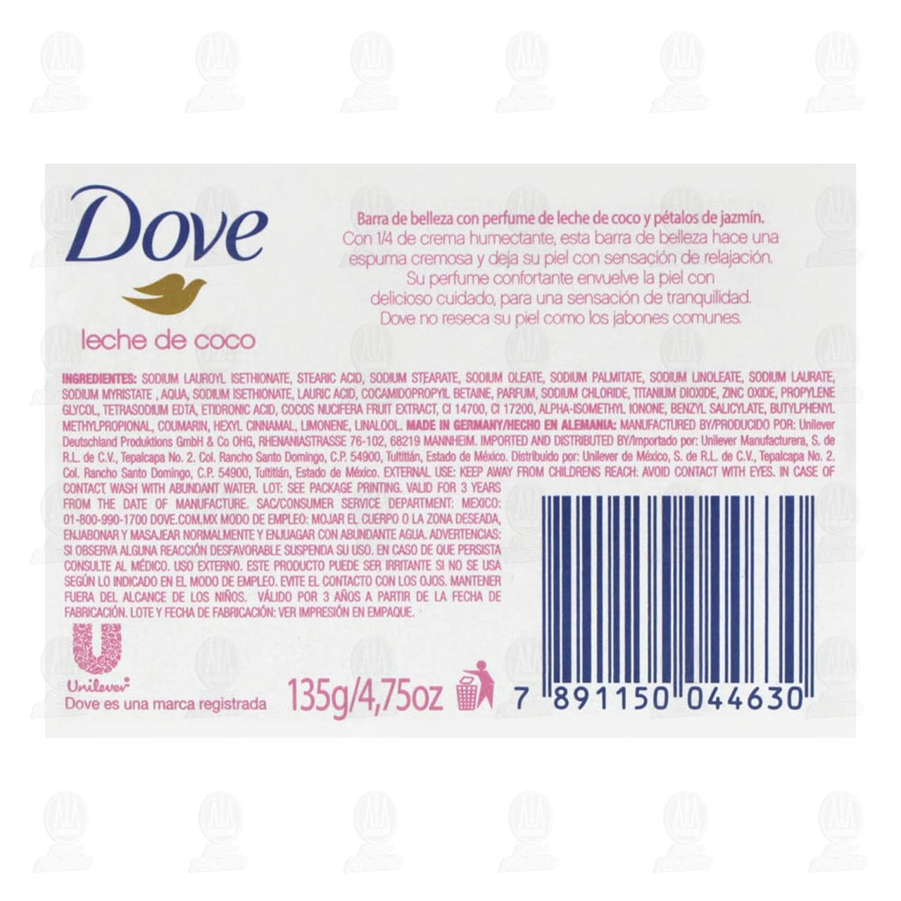 Jab&oacute;n de Tocador Dove Delicious Care Leche de Coco con Crema, 135 gr. image number 2