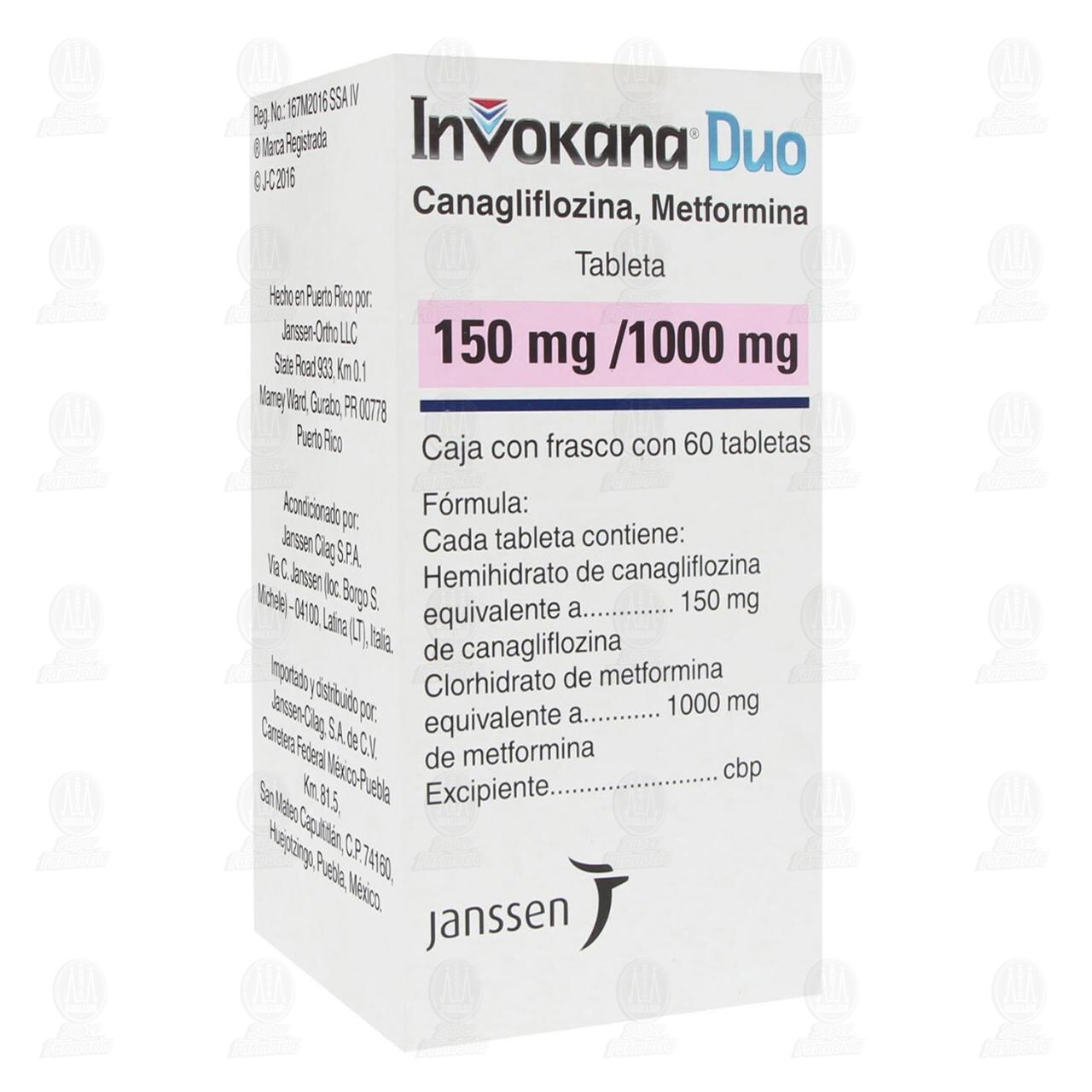 Invokana Duo 150mg/1000mg, 60 Tabletas. image number 0