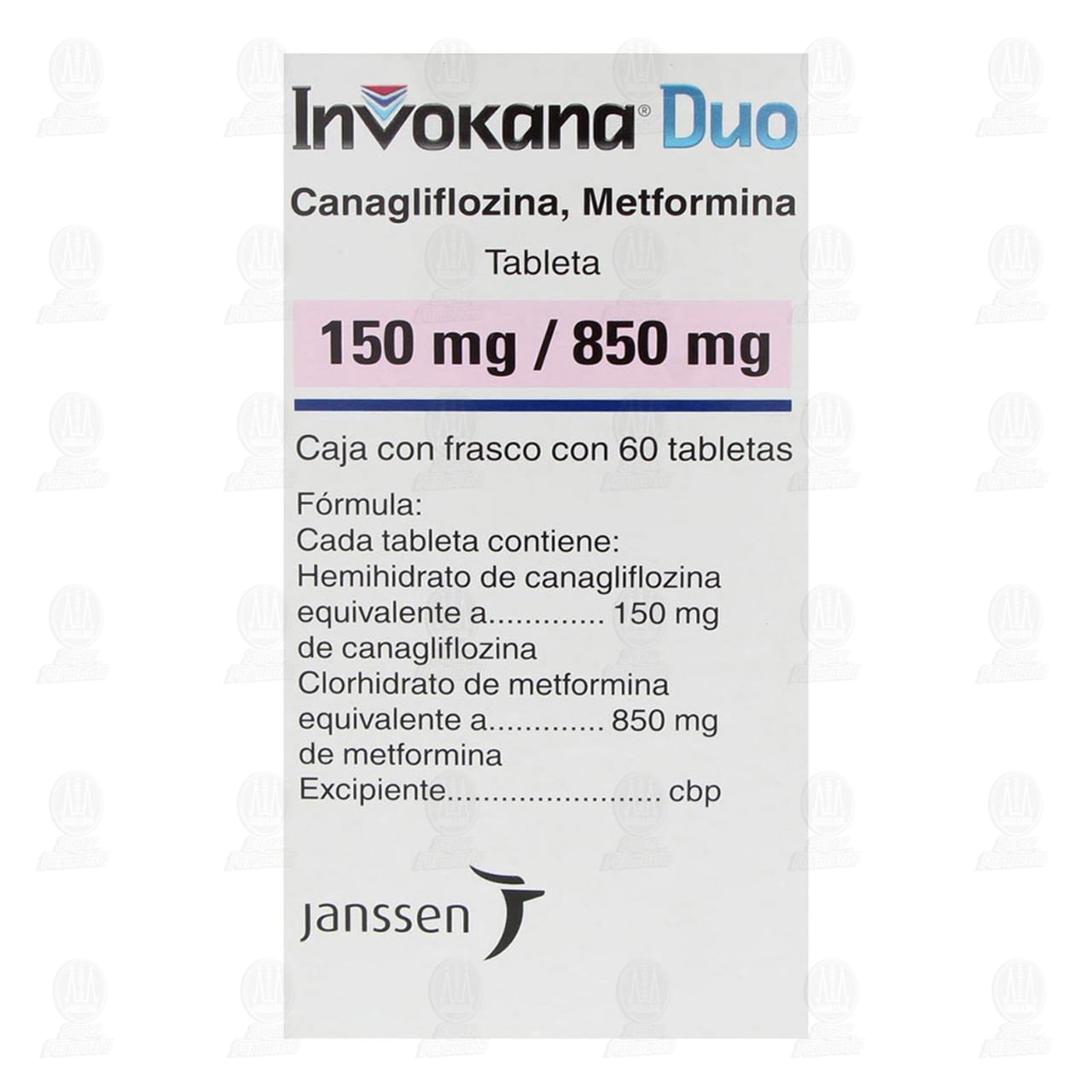 Invokana Duo 150mg/850mg, 60 Tabletas. image number 2
