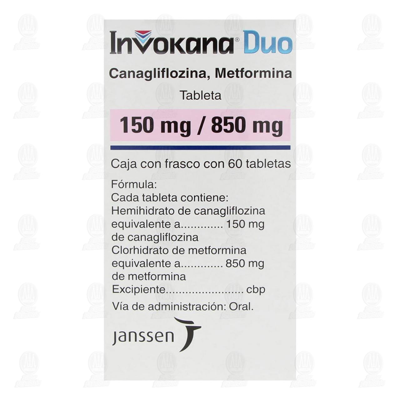 Invokana Duo 150mg/850mg, 60 Tabletas. image number 1