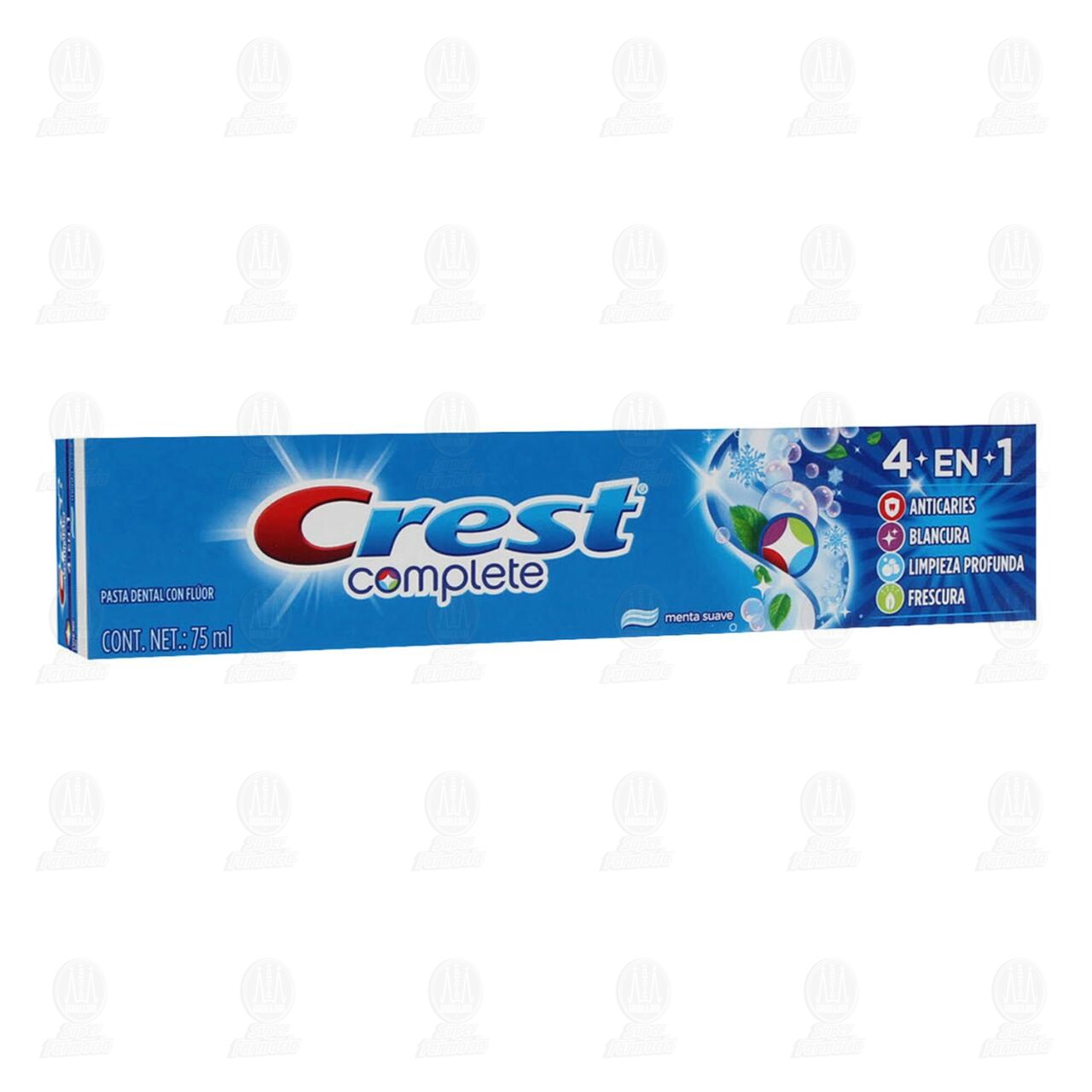 Crema Dental Crest Complete 4 en 1 Sabor Menta Suave, 75 ml.