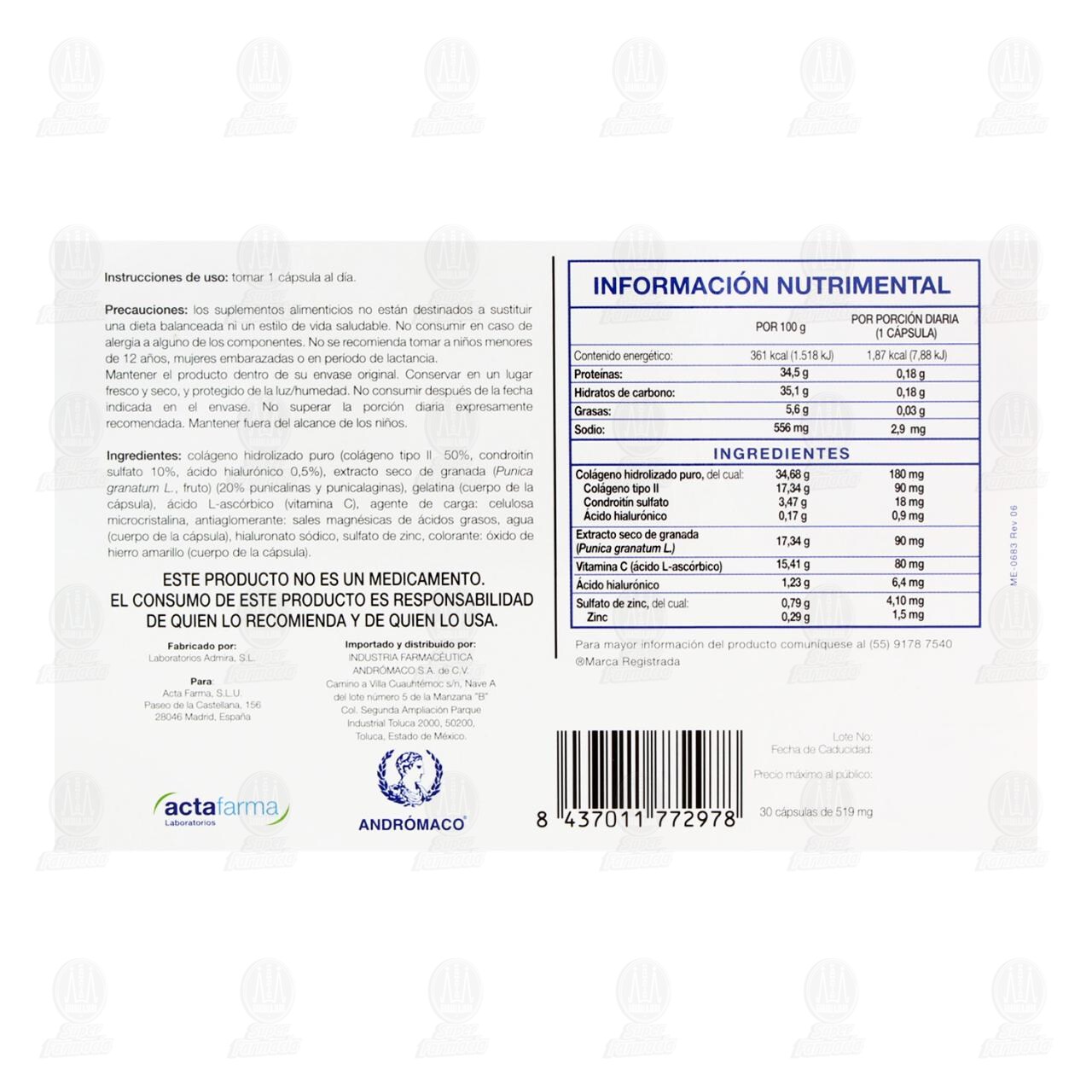 K&iacute;nisi 519 mg, 30 c&aacute;psulas. image number 2