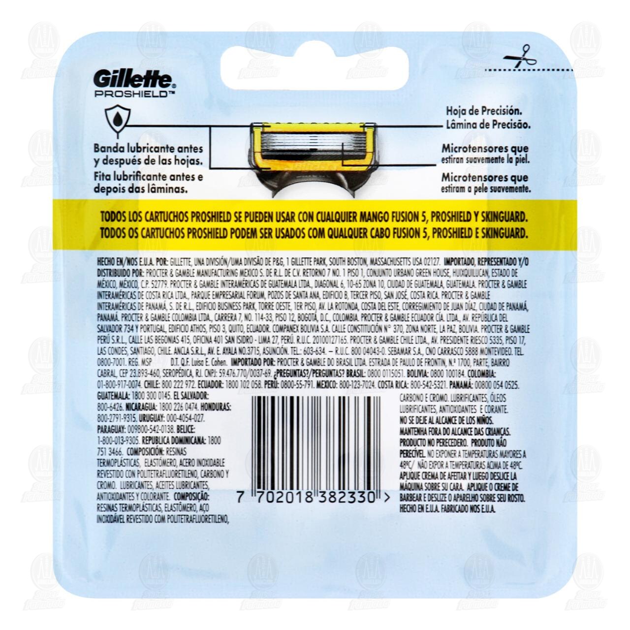 Cartuchos para Afeitar Gillette Proshield, 2 pzas. image number 1