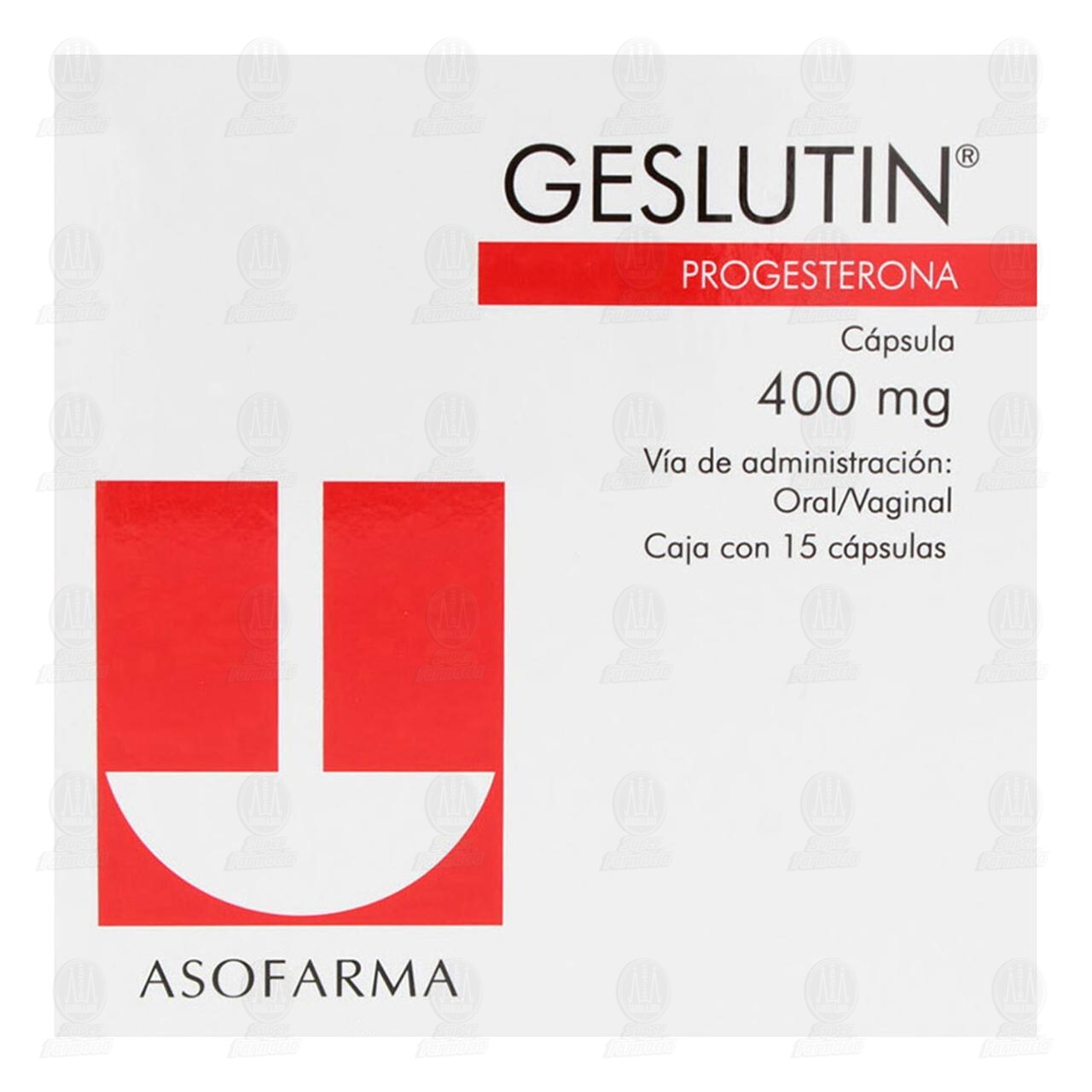 Geslutin 400 mg, 15 Cápsulas. image number 1