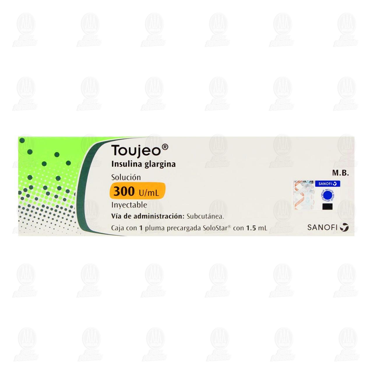 Toujeo 300U/ml Soluci&oacute;n Inyectable Pluma Precargada, 1.5 ml. image number 1