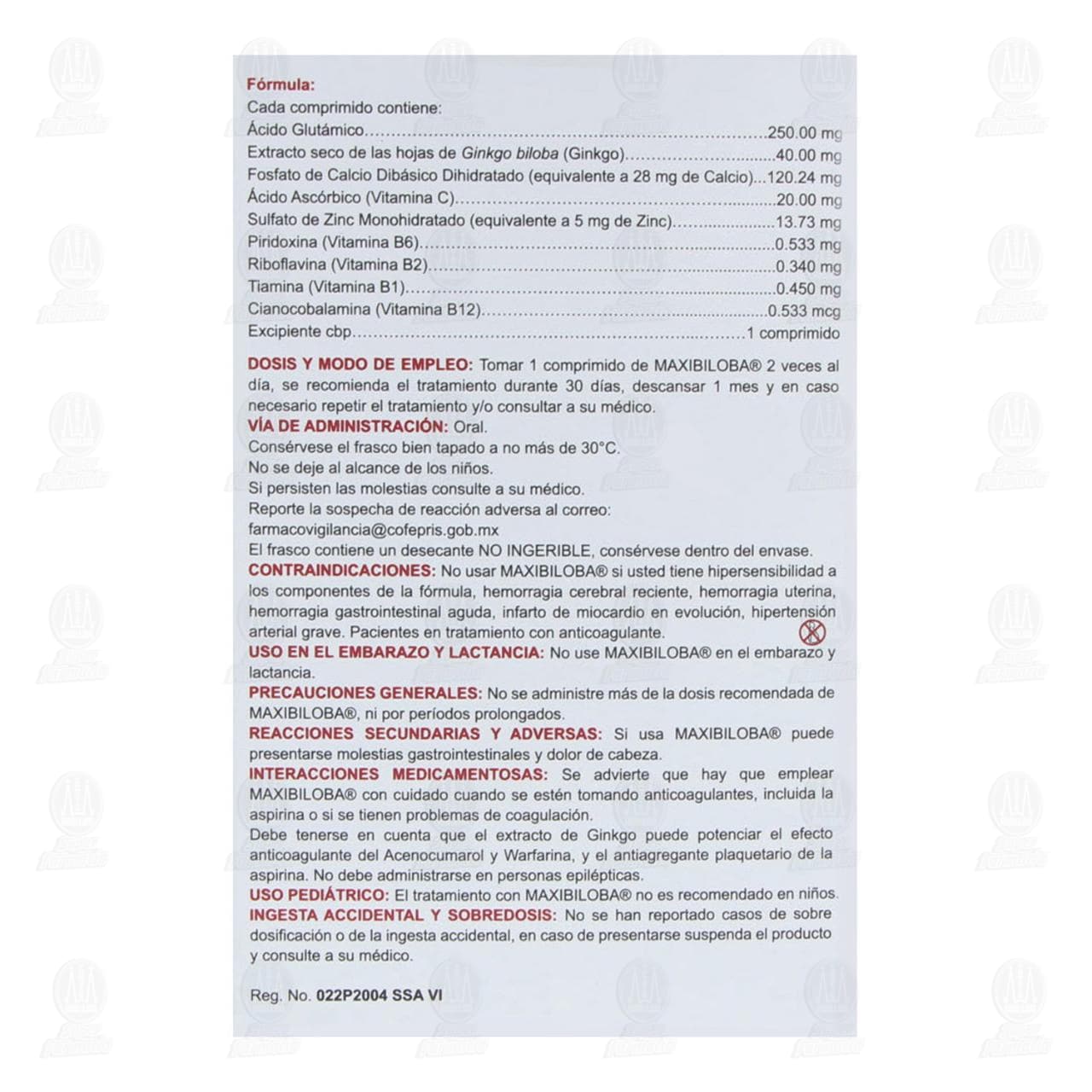 Maxibiloba, 60 Comprimidos. image number 2