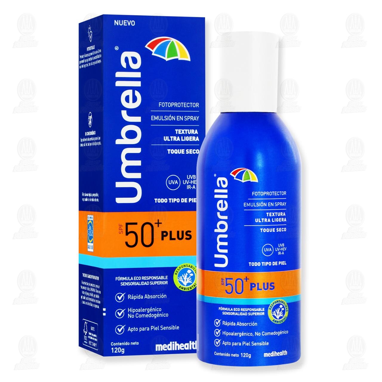 Umbrella Plus Emulsi&oacute;n Toque Seco FPS 50+ en Spray, 120 gr. image number 2