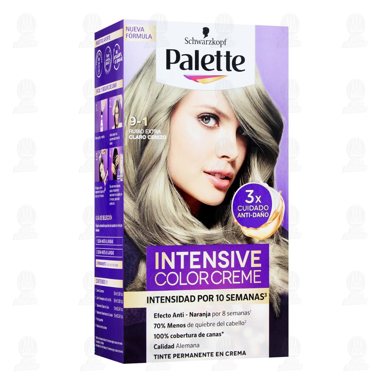 Tinte Palette Intensive Color Creme Rubio Extra Claro Cenizo (9-1), 1 pz. image number 0