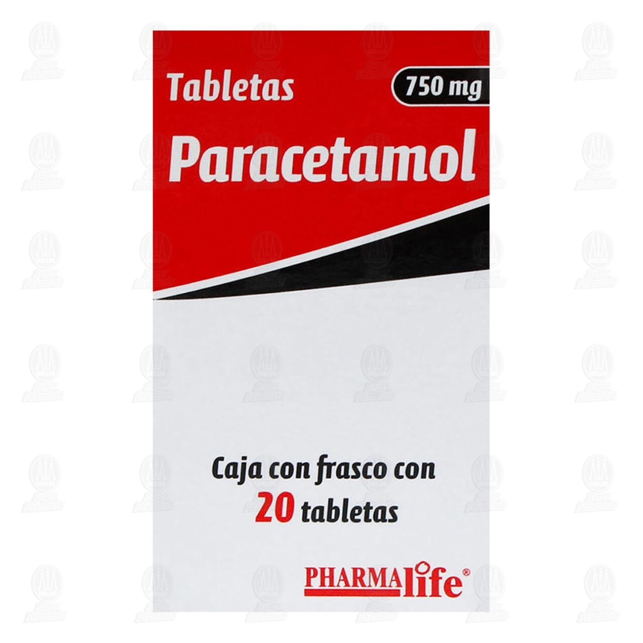 Paracetamol 750 mg, 20 Tabletas Pharmalife. image number 1