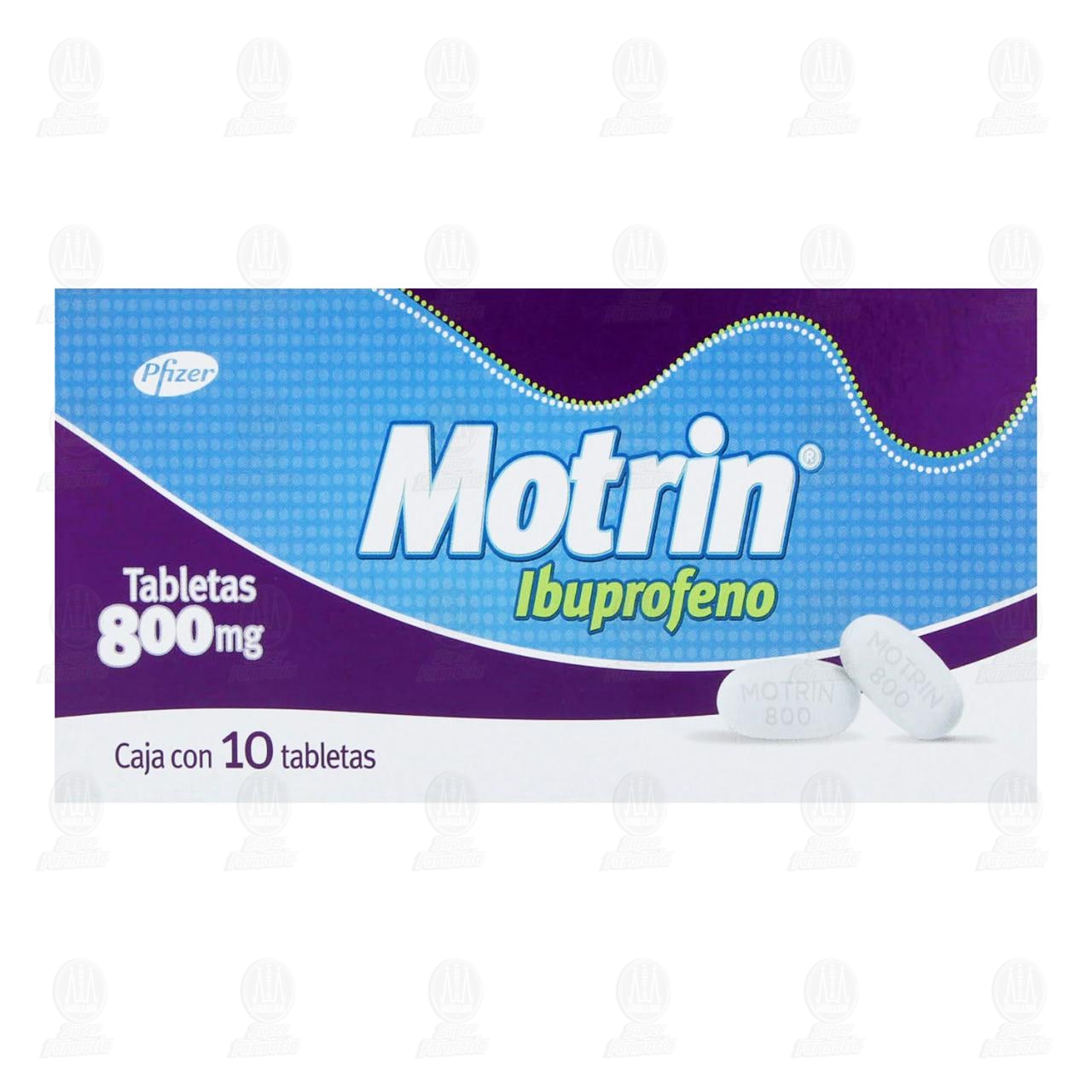 Motrin 800 mg, 10 Tabletas. image number 1