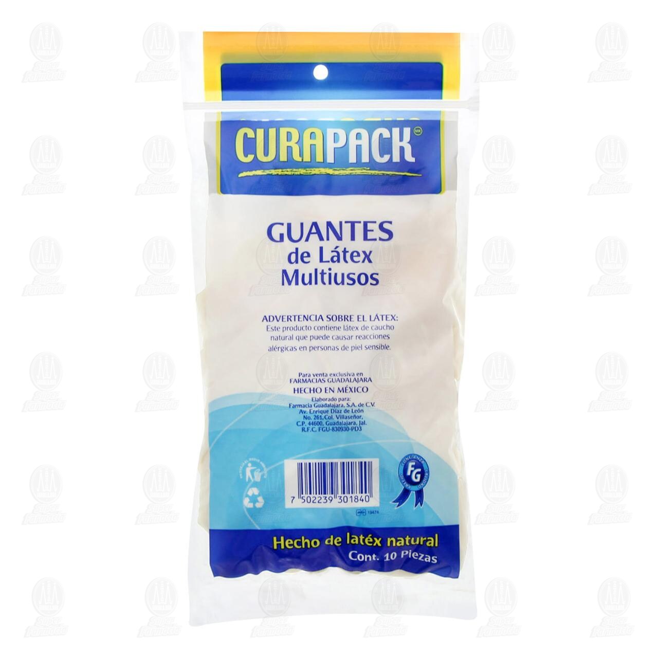 Guante de L&aacute;tex Curapack Multiusos Chico, 10 pzas. image number 1