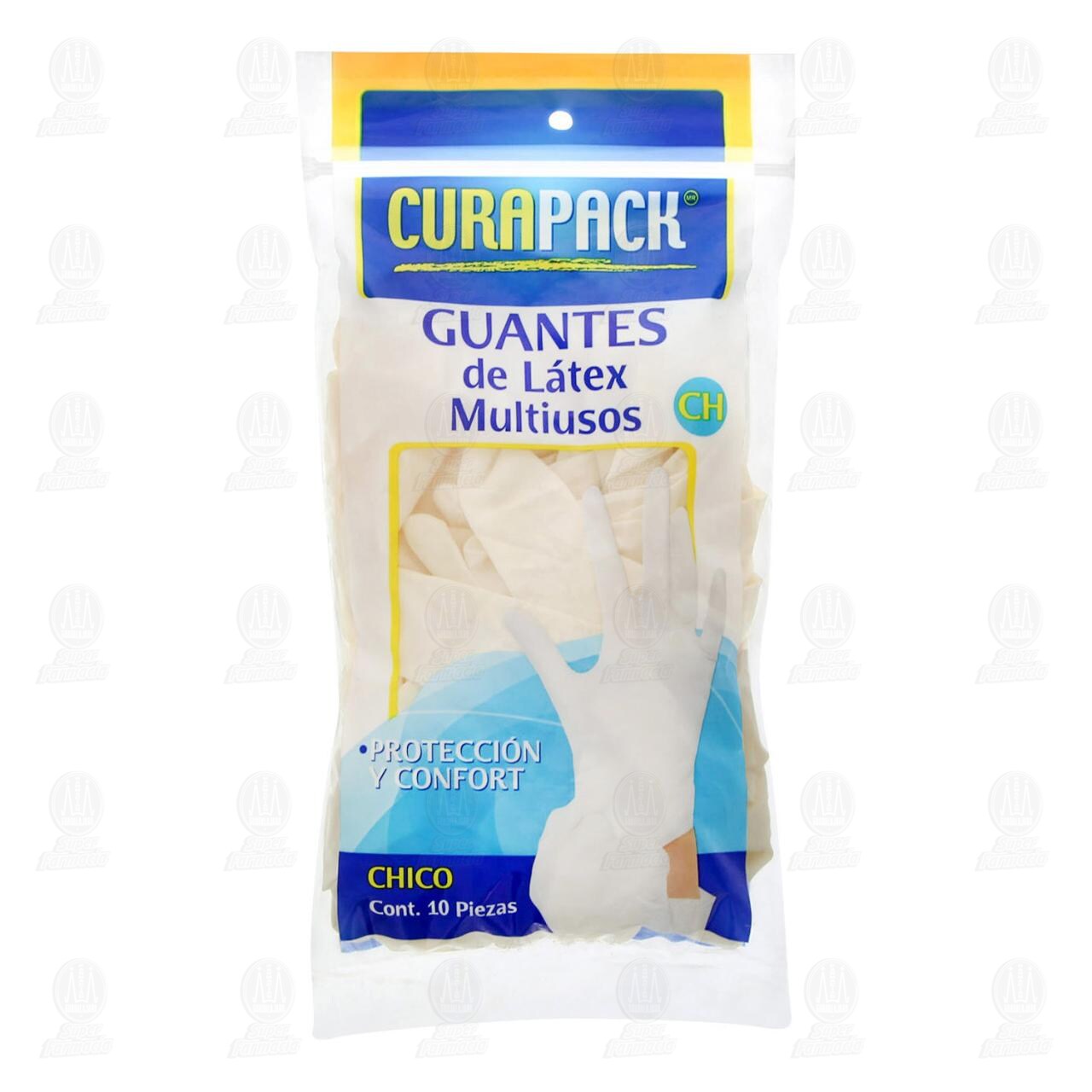 Guante de L&aacute;tex Curapack Multiusos Chico, 10 pzas. image number 0