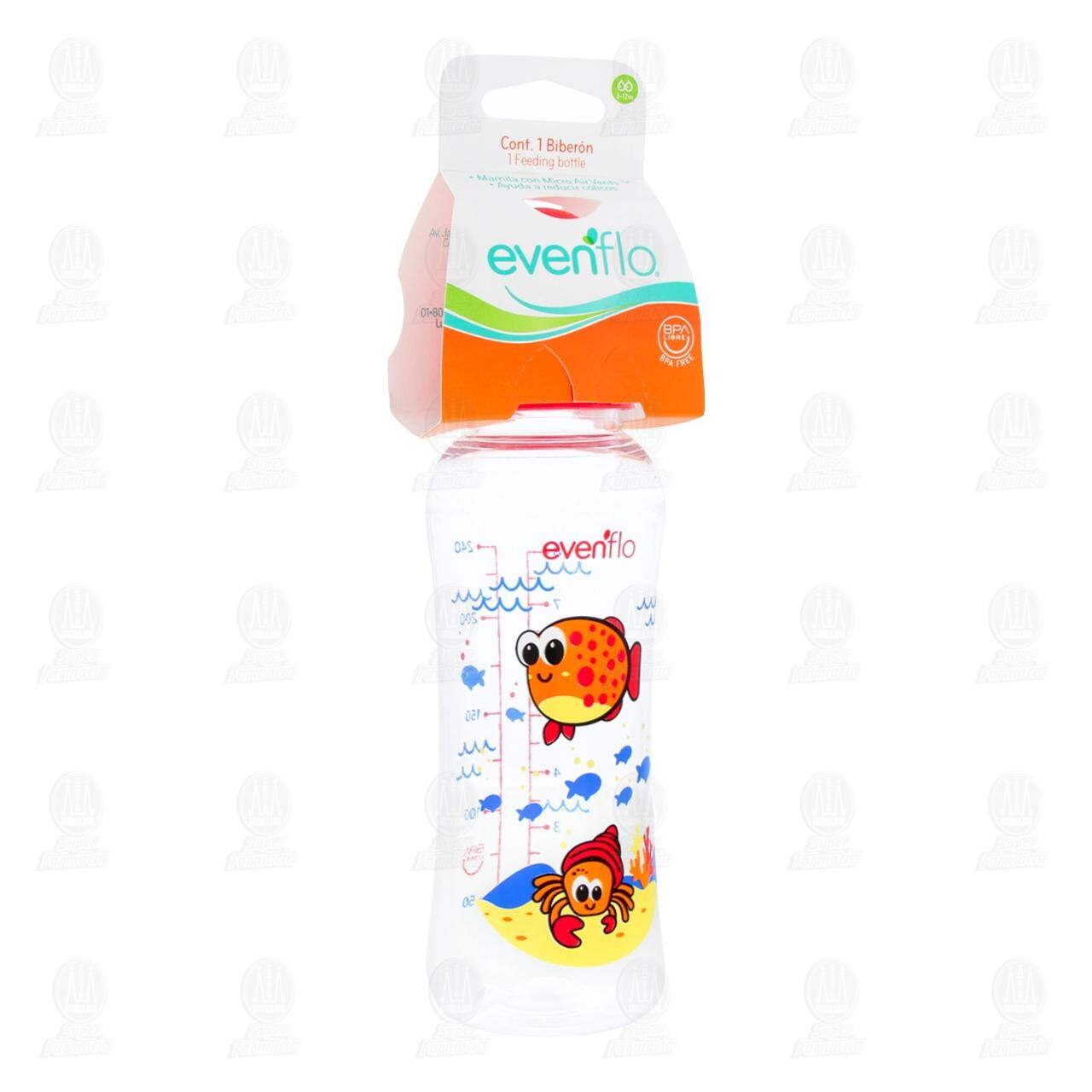 Biberón Evenflo Acuario de Flujo Medio, 1 pz.