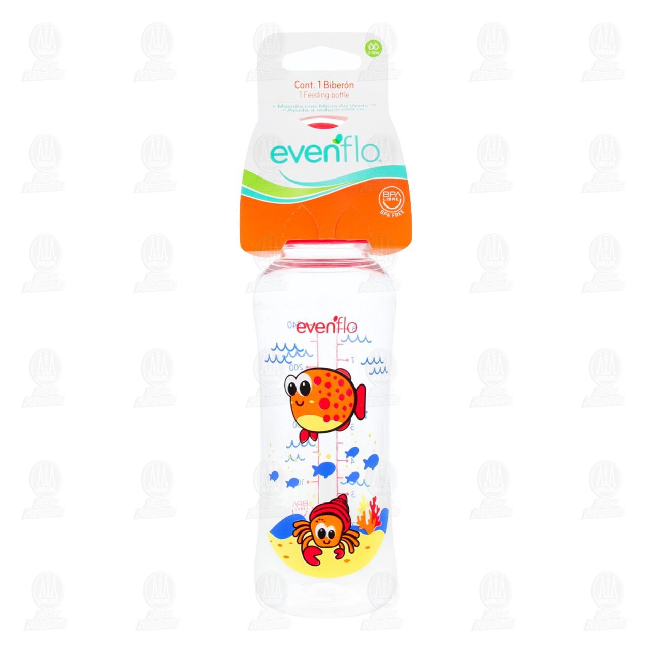 Biberón Evenflo Acuario de Flujo Medio, 1 pz. image number 1
