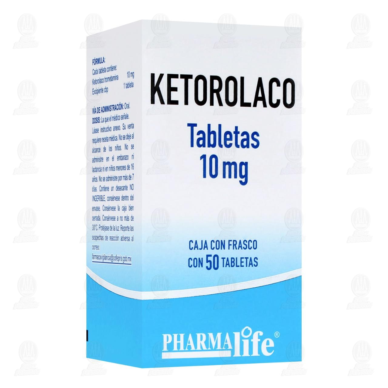 Ketorolaco 10 mg, 50 Tabletas Pharmalife. image number 0