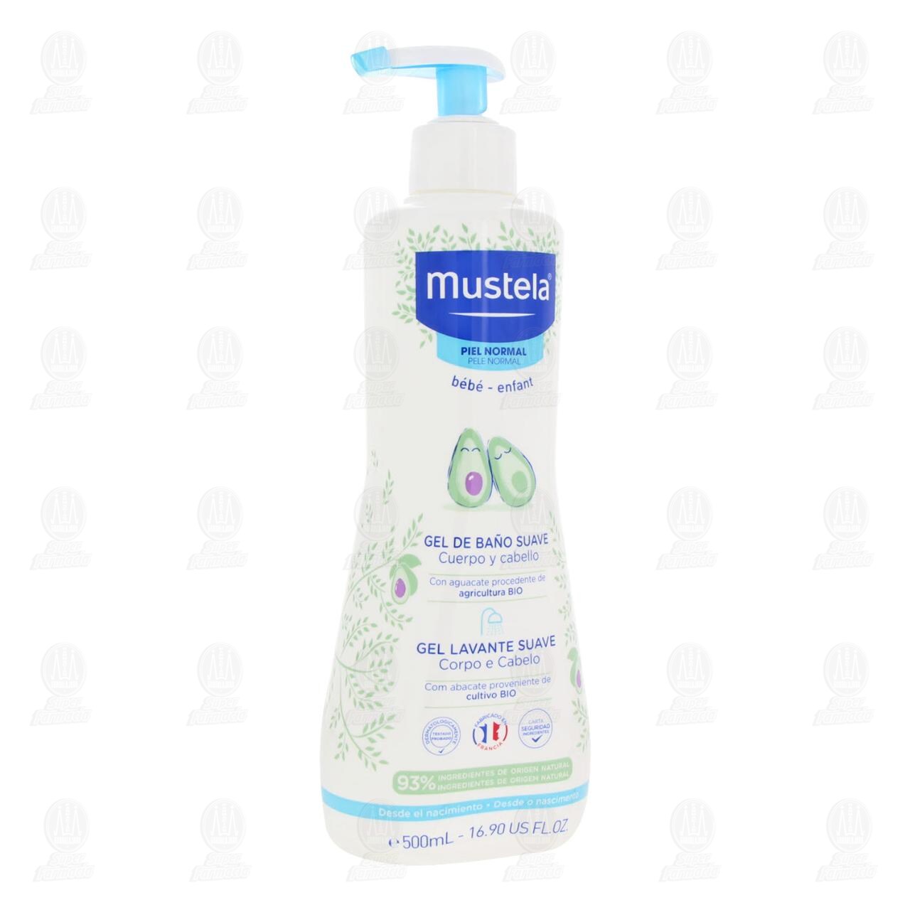 Mustela Gel de Baño Suave Cuerpo y Cabello, 500 ml.