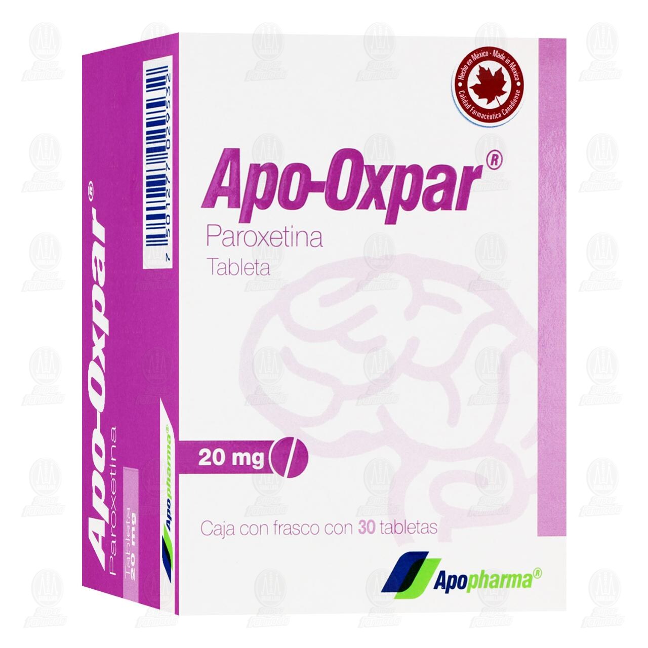 Apo-Oxpar 20 mg, 30 Tabletas. image number 0