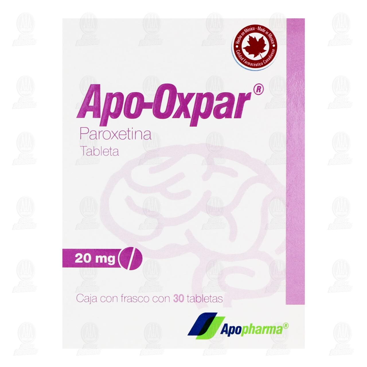 Apo-Oxpar 20 mg, 30 Tabletas. image number 1