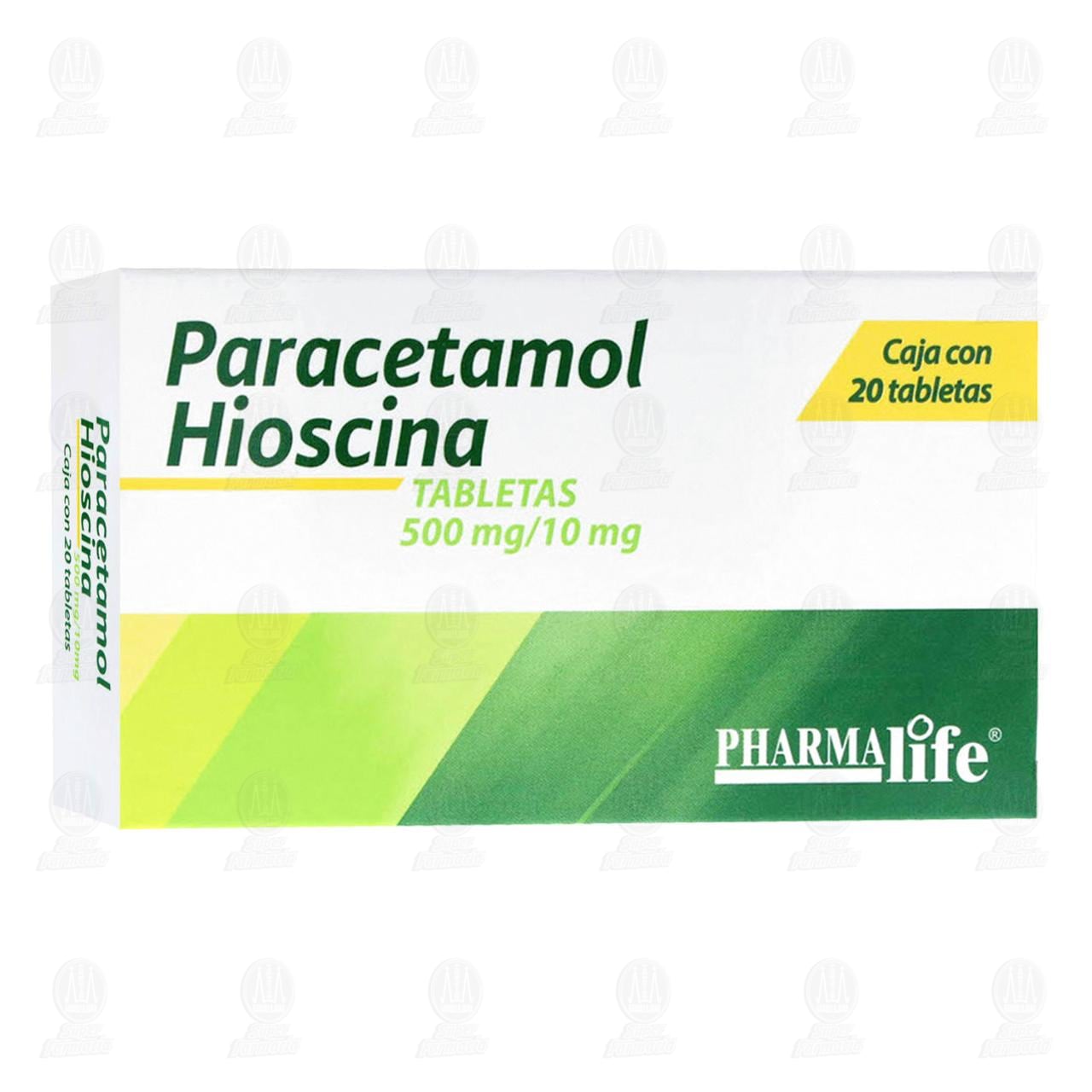 Paracetamol/Hioscina 500/10mg, 20 Tabletas Pharmalife. image number 0