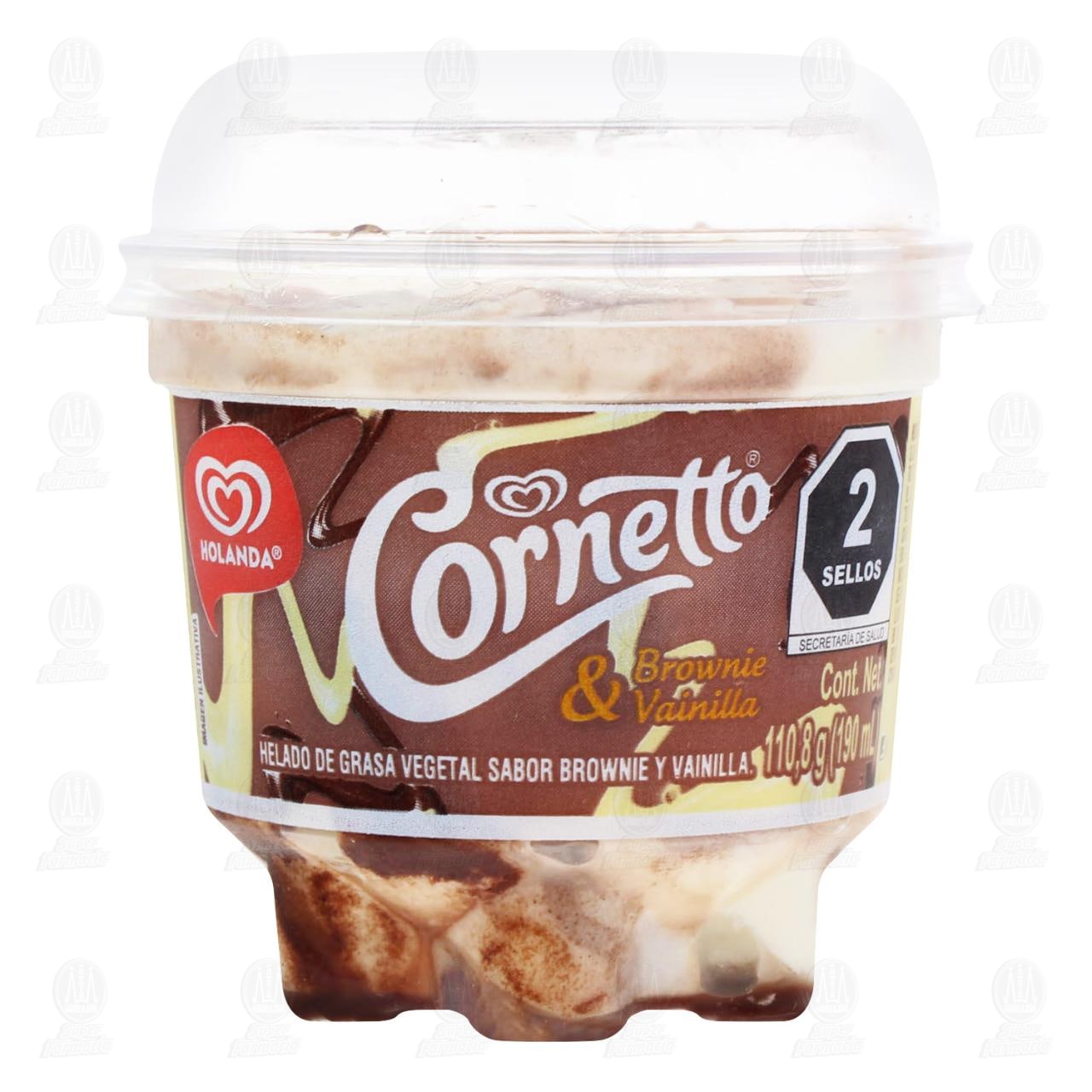 Helado Holanda Cornetto Sabor Brownie y Vainilla, 190 ml. image number 1